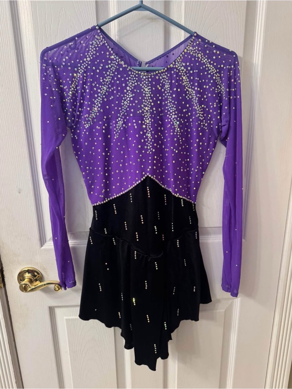 Purple and Black Figure Skating Dress